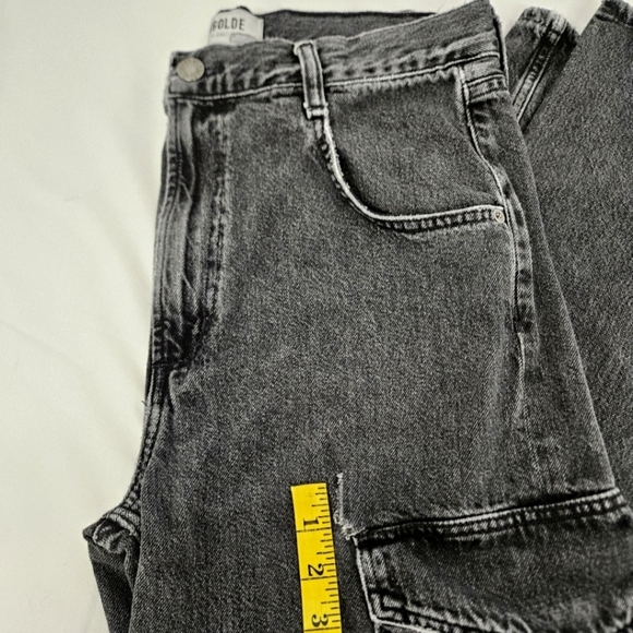 AGOLDE Minka Wide Leg Cargo Jeans in Distressed Black Size 28 - Picture 14 of 16
